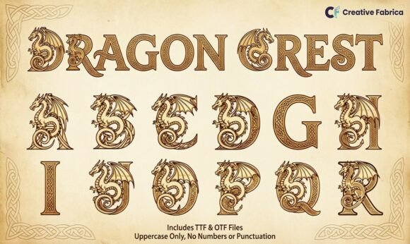 Dragon Crest Font: A Majestic Typeface for Creative Makers