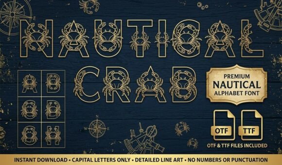 Nautical Crab Font: A Creative Boost for Your Brand’s Visual Identity